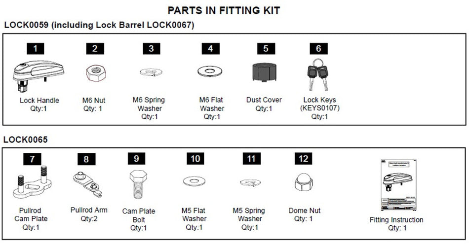 EGR Premium L/S Canopy Full Lock Kit - Non-Remote