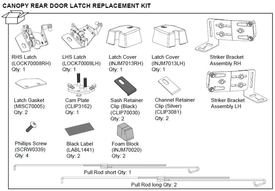 EGR Canopy Rear Door Latch Upgrade - Nissan Navara D40 2005-14