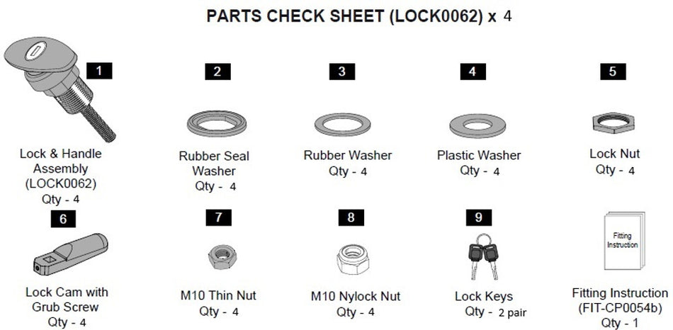 EGR Premium L/L Canopy Full Lock Kit - Non Remote