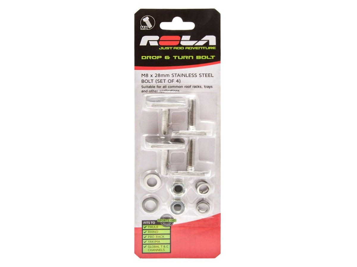 M8 X 28Mm Ss Drop & Turn Bolt And Nut Set - 4 Pack