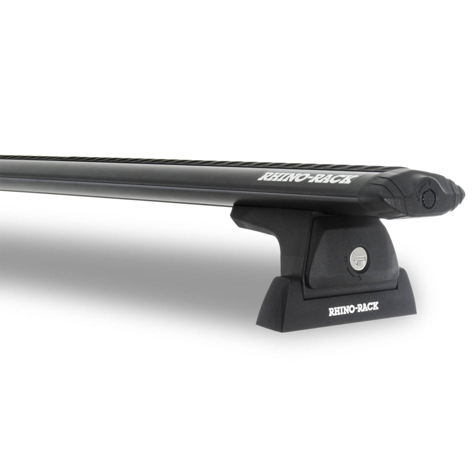 Rhino Rack Vortex RLT600 Ditch Mount Black 2 Bar Roof Rack for Mitsubishi Triton Double Cab (No Roof rails) (05/2015 - on)