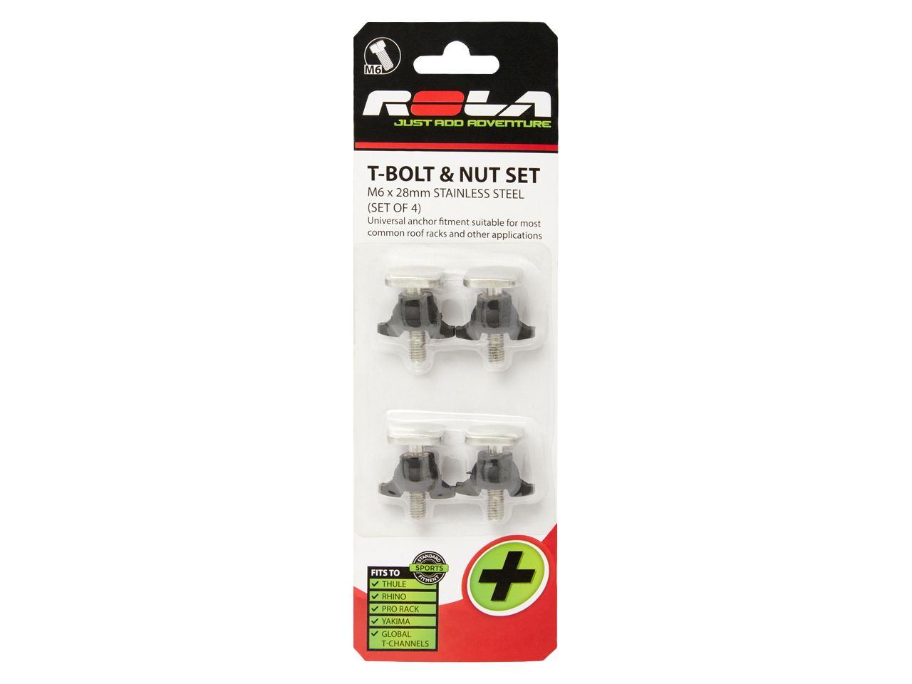 Hardware Pack - M6 Ss T Bolt And Nut Set - 4 Pack