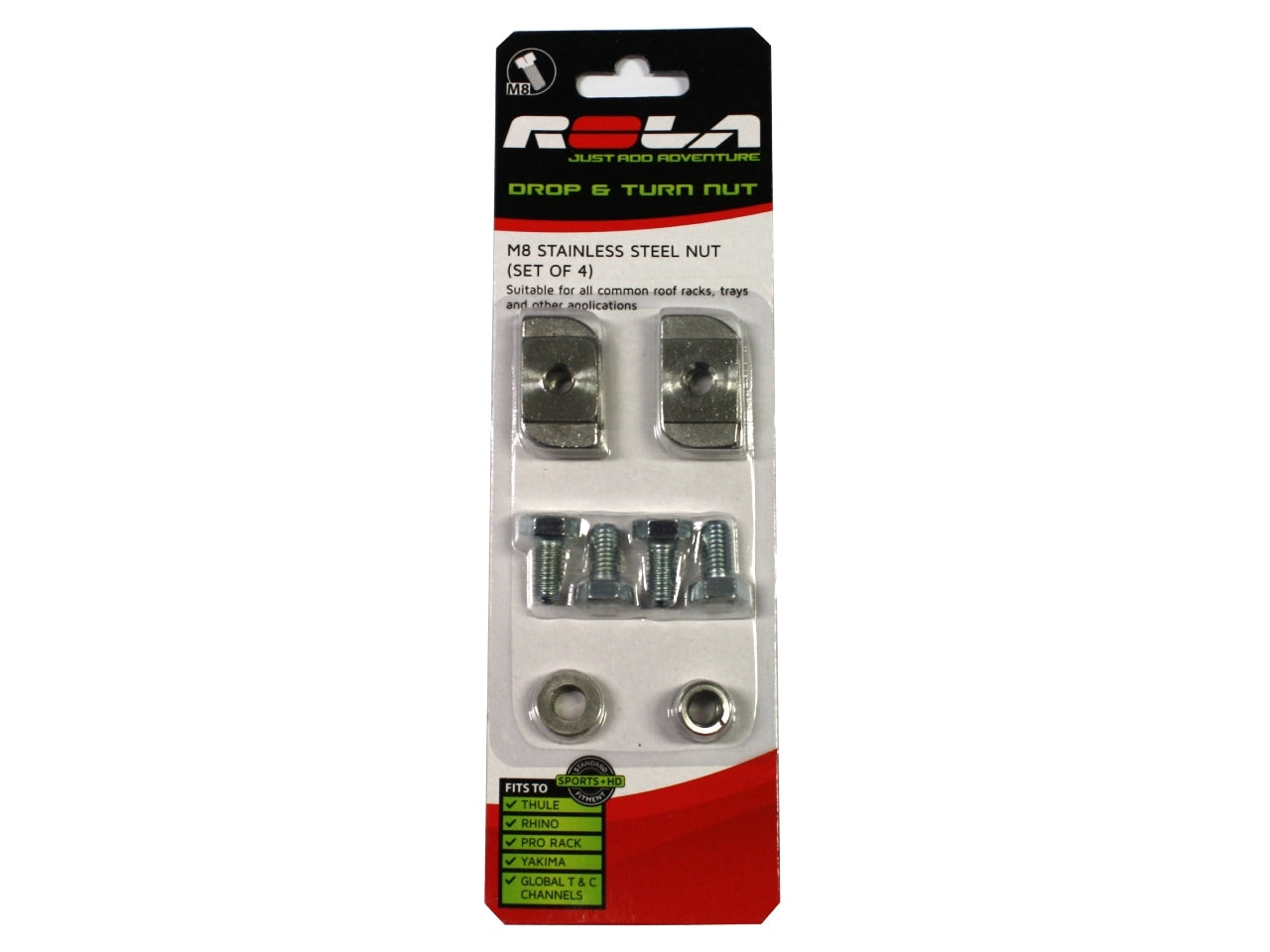 Hardware Pack - M8 Ss Drop & Turn Nut Set - 4 Pack