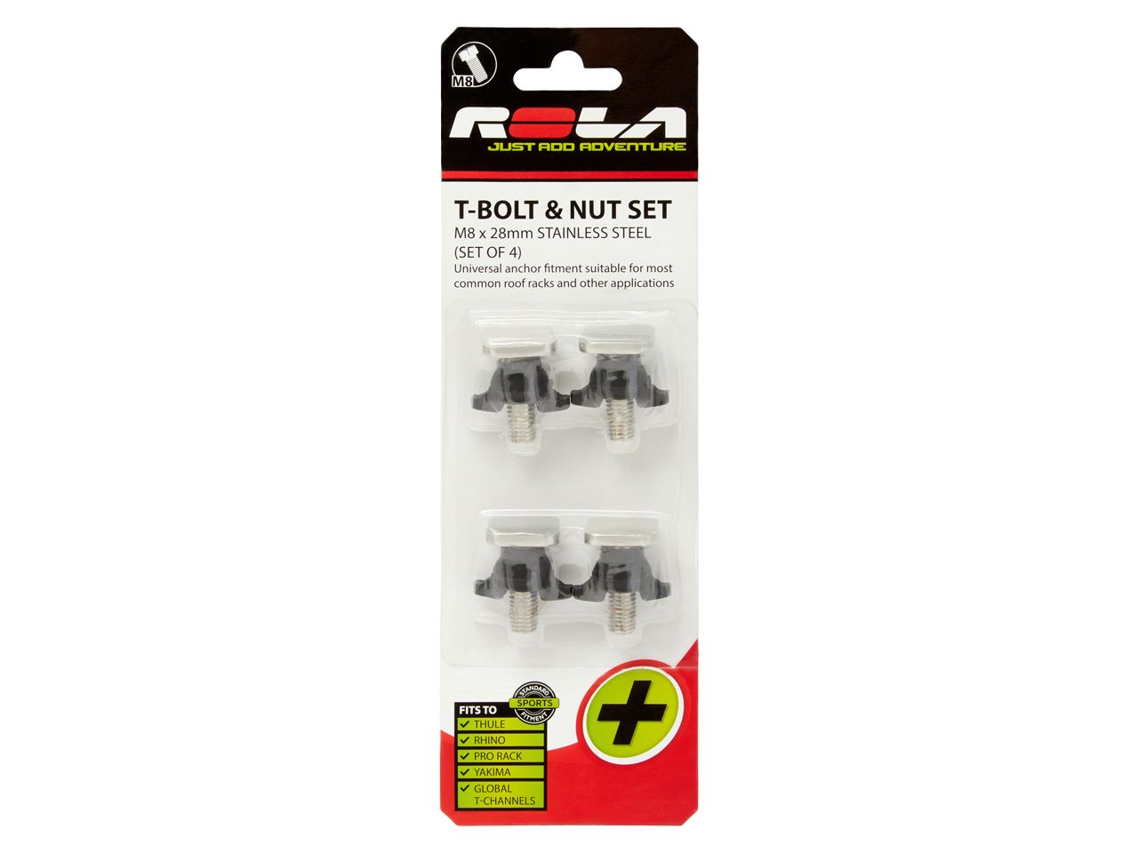 Hardware Pack - M8 Ss T Bolt And Nut Set - 4 Pack