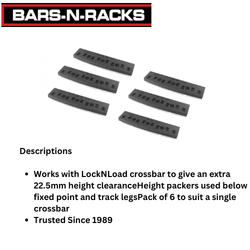 YAKIMA LOCKNLOAD HEIGHT PACKER LEG 6 PACKS 22.5MM CLEARANCE ROOFTOP ACCESSORIES