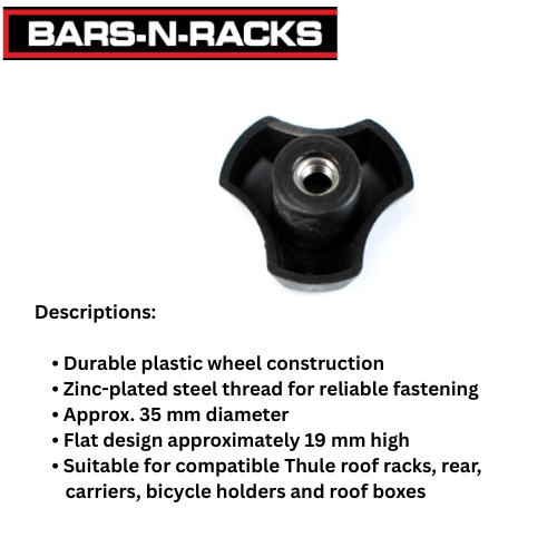 THULE M6 WHEEL NUT ROOF RACK CARRIER FITTING KNOB DURABLE CARRYING ACCESSORIES