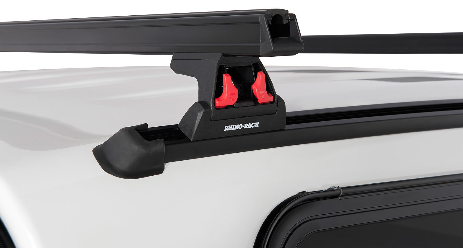 Heavy Duty Rlt600 Fixed Mount Black 2 Bar Canopy Roof Rack