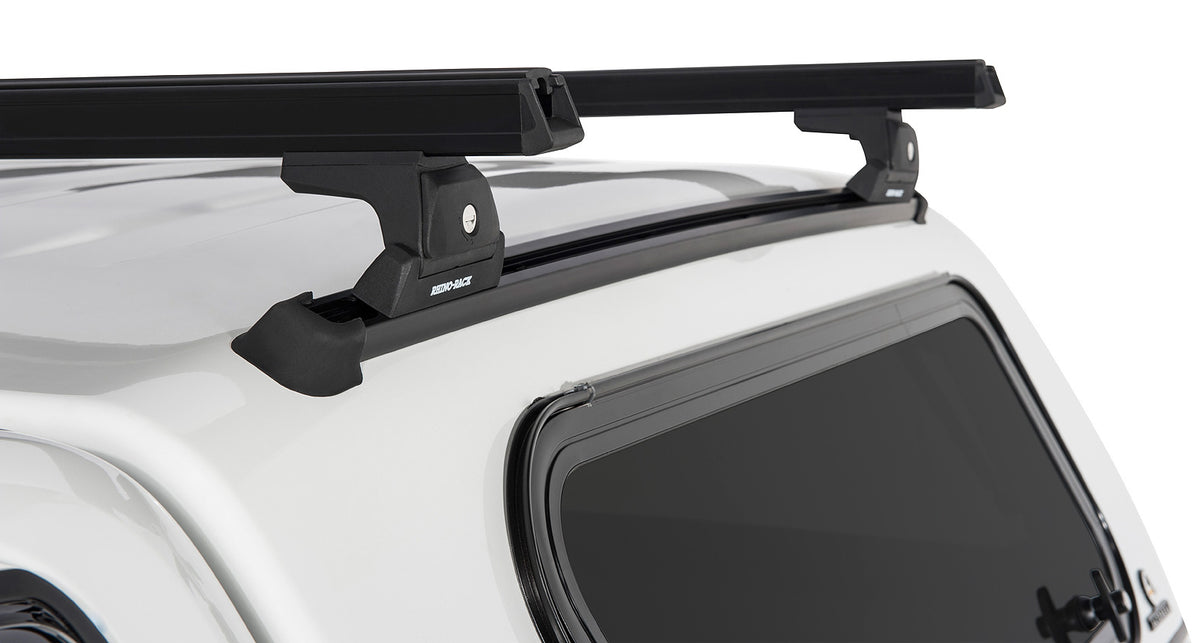 Heavy Duty Rlt600 Fixed Mount Black 2 Bar Canopy Roof Rack