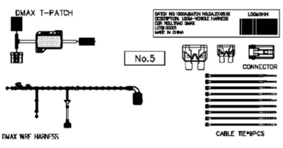 EGR RollTrac Vehicle Loom Kit - Isuzu D-Max 2012-19