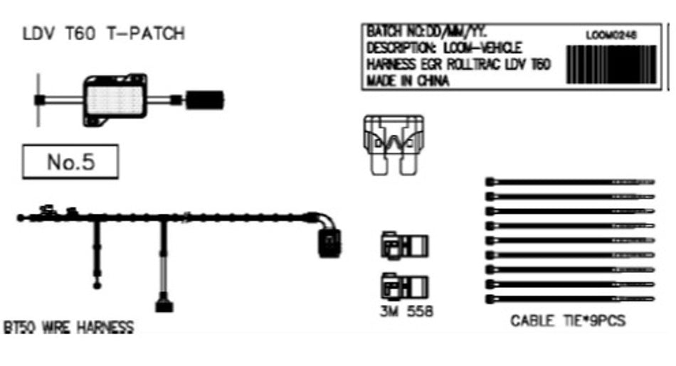 EGR RollTrac Vehicle Loom Kit - LDV T60