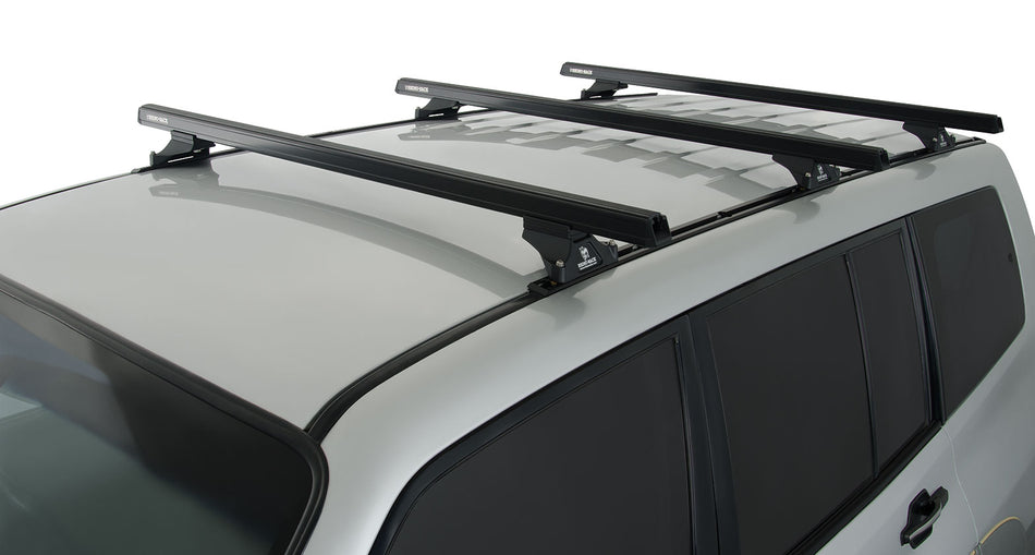 Heavy Duty RLTP Trackmount Black 3 Bar Roof Rack