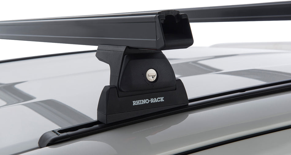 Heavy Duty RLT600 Trackmount Black 2 Bar Roof Rack