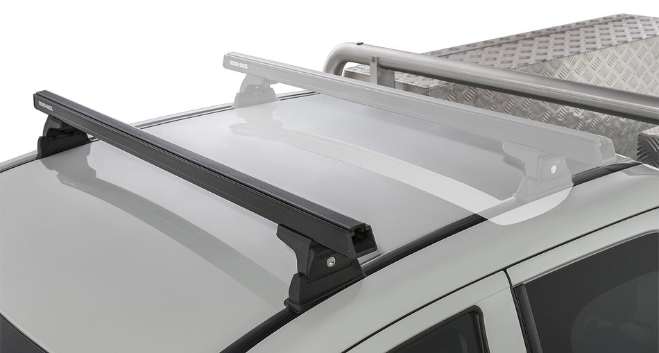 Heavy Duty RLT600 Ditch Mount Black 1 Bar Roof Rack (Front)