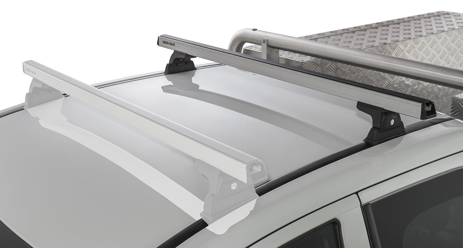 Heavy Duty Rlt600 Ditch Mount Silver 1 Bar Roof Rack (Rear)