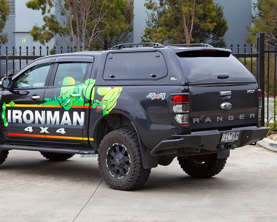 (CANFIBRE054-SB) Fibreglass Canopy to suit Ford Ranger and Mazda BT50 2012 onwards (includes 5/2018 facelift) - Fibreglass Canopy - Shadow Black (WVS)