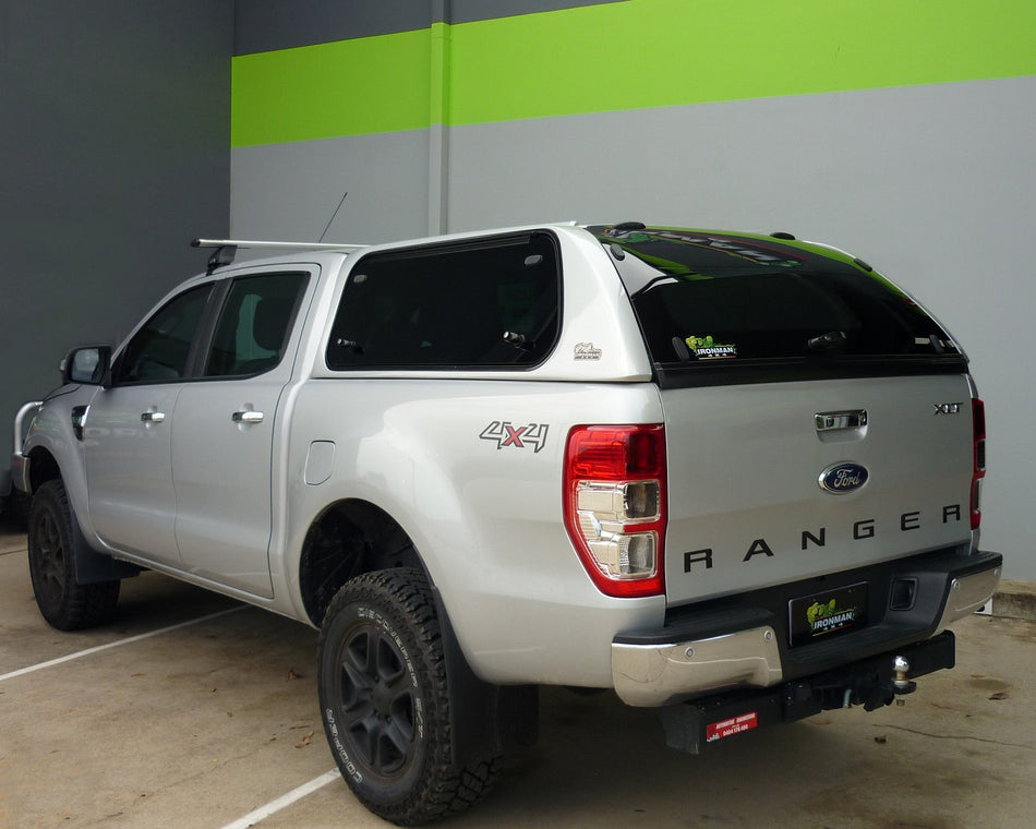 (CANFIBRE054-SB) Fibreglass Canopy to suit Ford Ranger and Mazda BT50 2012 onwards (includes 5/2018 facelift) - Fibreglass Canopy - Shadow Black (WVS)