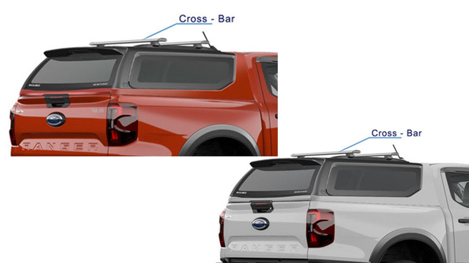 Venture Canopy for New Ford Ranger DBC Electric Side Lift-Up Windows - 2 Tone Color(Body Color & Black Roof, Spoiler & D-Pillar)