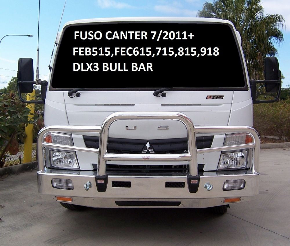 Fuso Canter Fe Deluxe 3 Bullbar With Towpin And Bumper Lights (2011 To 2012)