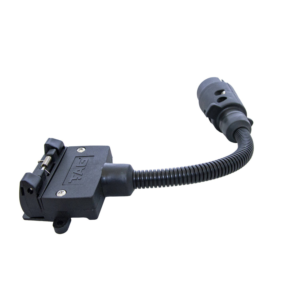 TAG Trailer Adaptor - 7 Pin Euro To 7 Pin Flat 300mm Long