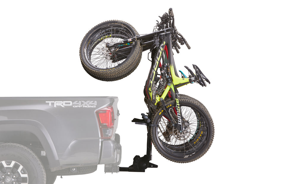 Single fat bike on the HangOver in the tilted position